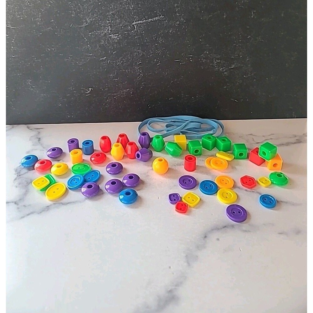 Toddler Plastic Beads To String With Shoelace USED